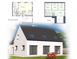 Constructeur maison Finistère : exemple 1 plan maison traditionnel en Bretagne Kermor Habitat