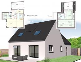 Constructeur maison Finistère : exemple5  de plan maison traditionnel en Bretagne Kermor Habitat